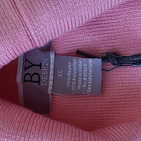 Pink Turtleneck Sweater with Silver Bead Embellishments | Size XL | NWT - Picture 6 of 9